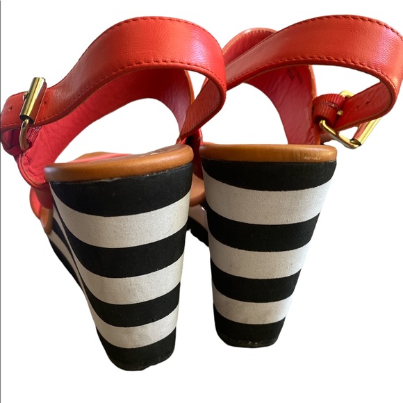 Kate spade bins striped wedges size 9.5 - Picture 2 of 5